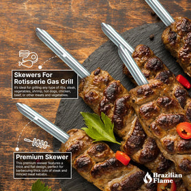 Brazilian Flame rust-resistant skewers stay durable across sessions