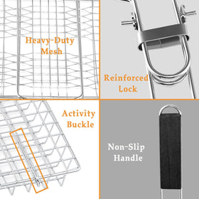 BreadTalk chrome-plated carbon steel mesh withstands heat during grilling.