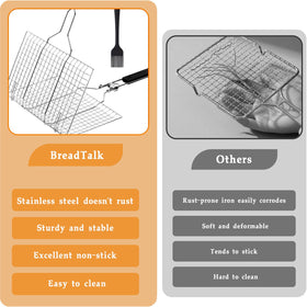 BreadTalk lock mechanism on grill basket ready for easy flipping.