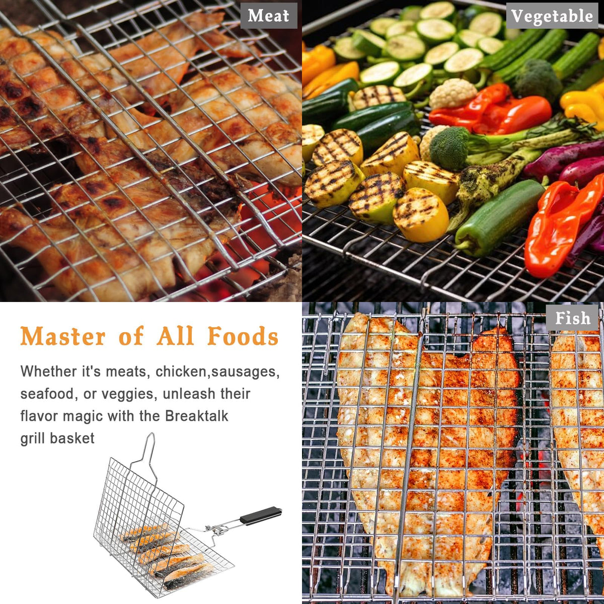 BreadTalk medium mesh gap prevents small foods from slipping through.