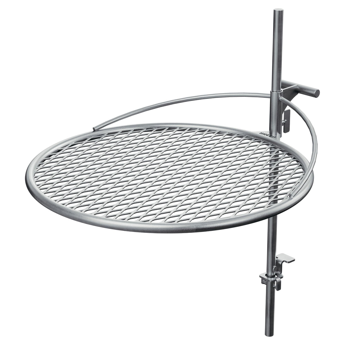 Breeo Outpost Grill 24 mounted on Breeo X Series for seamless campfire cooking.