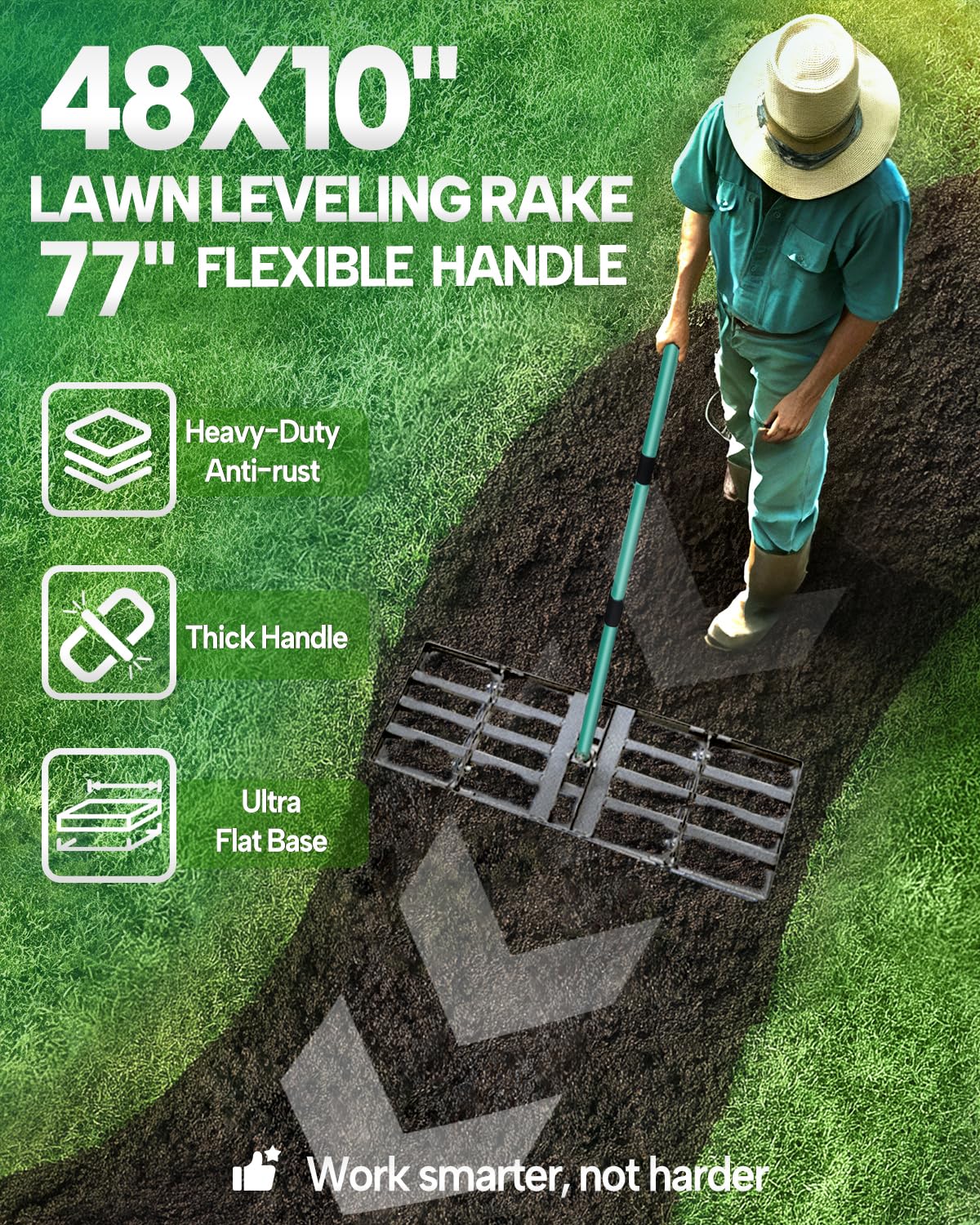 Breeze Touch adjustable 78-inch handle extended reach for leveling