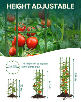 Breeze Touch adjustable-height trellis 59-inch supports tall vegetables with flexible growth stages.