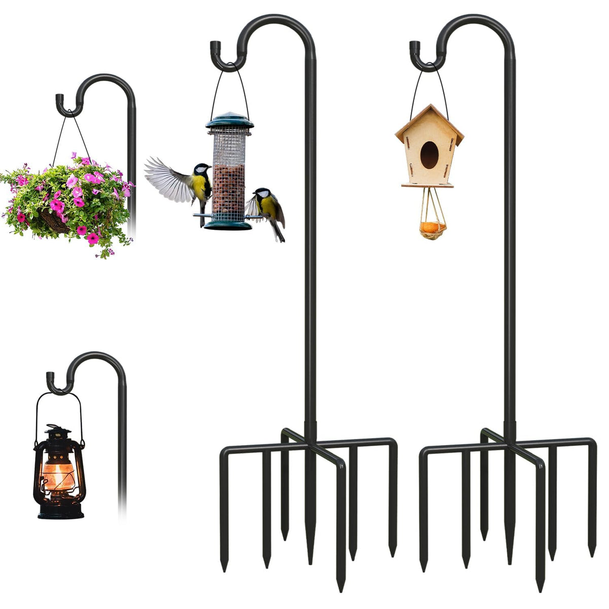 Breeze Touch 92-inch adjustable shepherd hook ready for lanterns and garden decor.