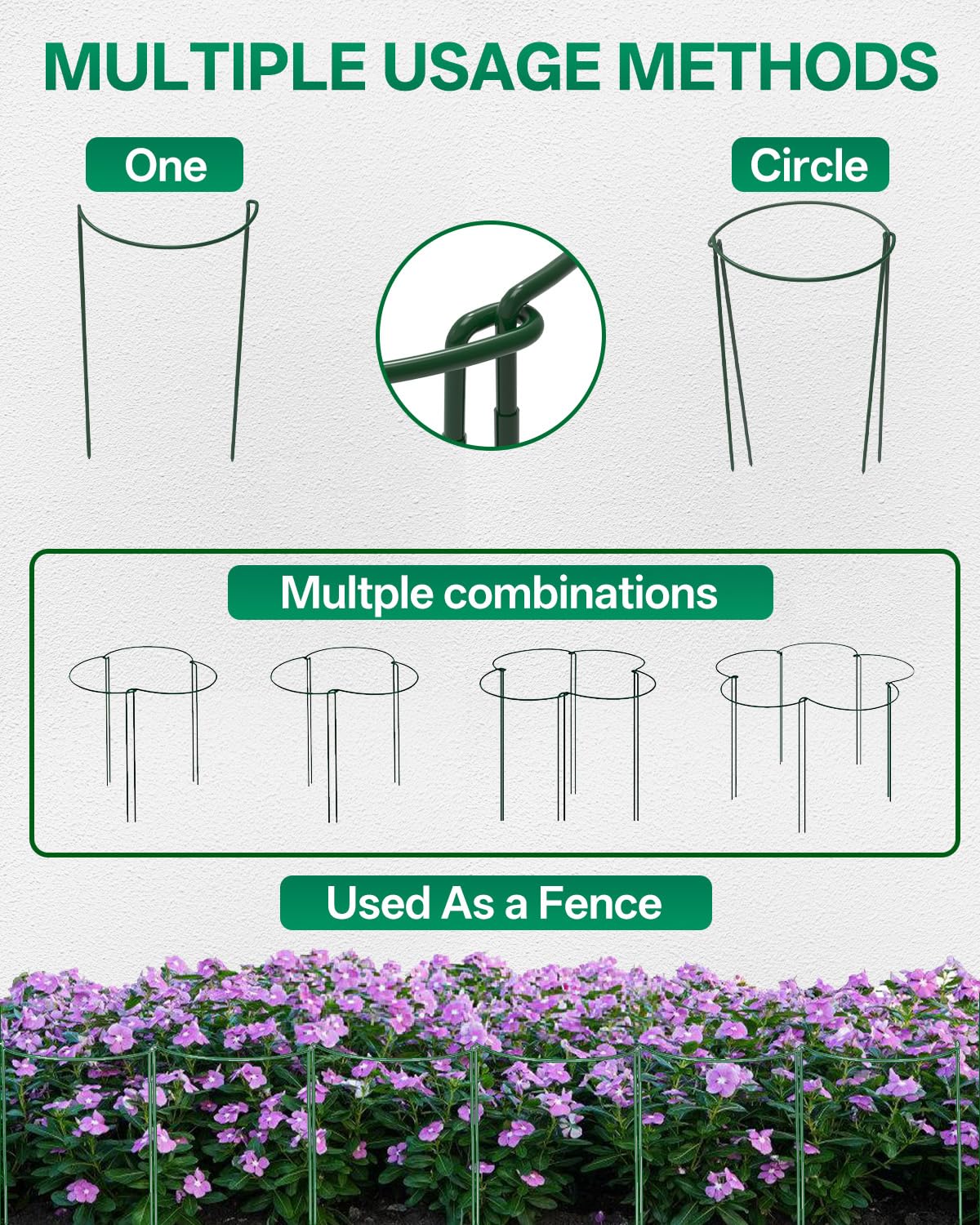 Breeze Touch connectable stakes form create circles, rows, or cloverleaf shapes.