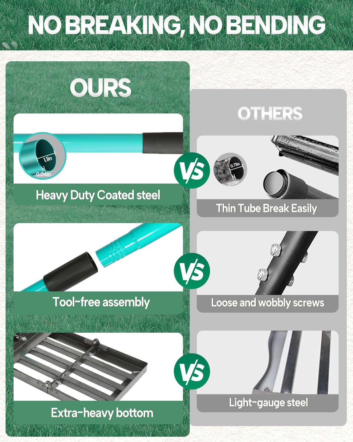 Breeze Touch heavy-duty anti-rust steel construction for outdoor durability