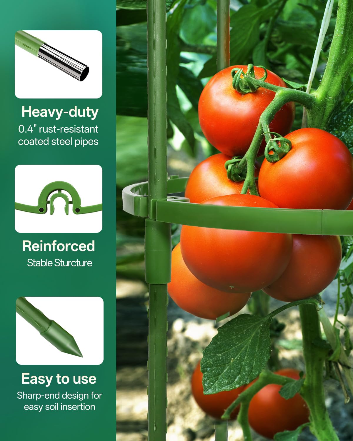 Breeze Touch heavy-duty connectors keep three tiers rigid for heavy fruit.