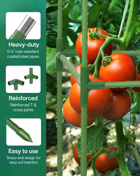Breeze Touch square tomato trellis 47in demonstrates adjustable height for tall vines.