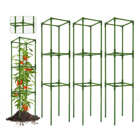 Breeze Touch tomato cage assembly shows quick, tool-free setup for stable garden support.