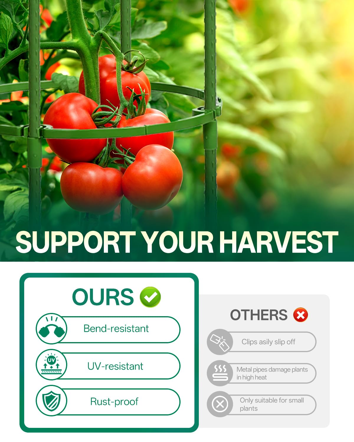 Breeze Touch versatile garden trellis supports beans, cucumbers, and other climbing plants.