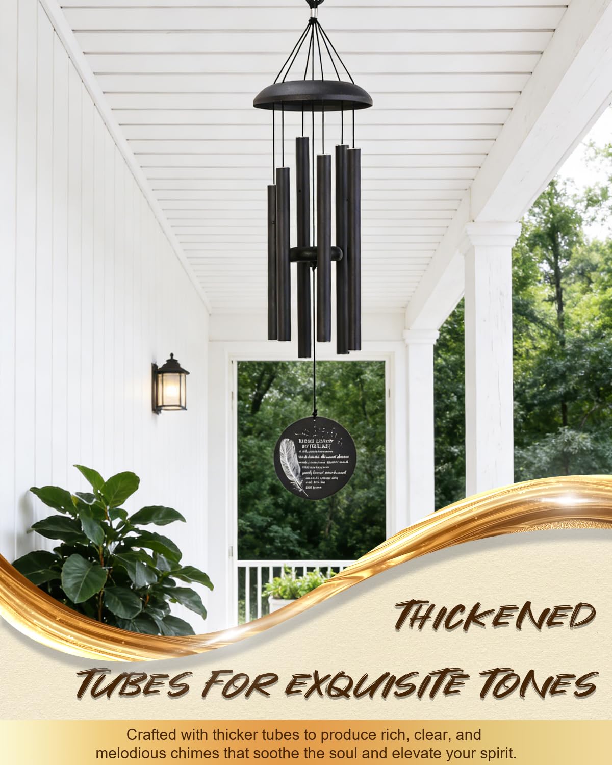 BreezeGlam wind chime showcases nature tree design for elegant landscaping.