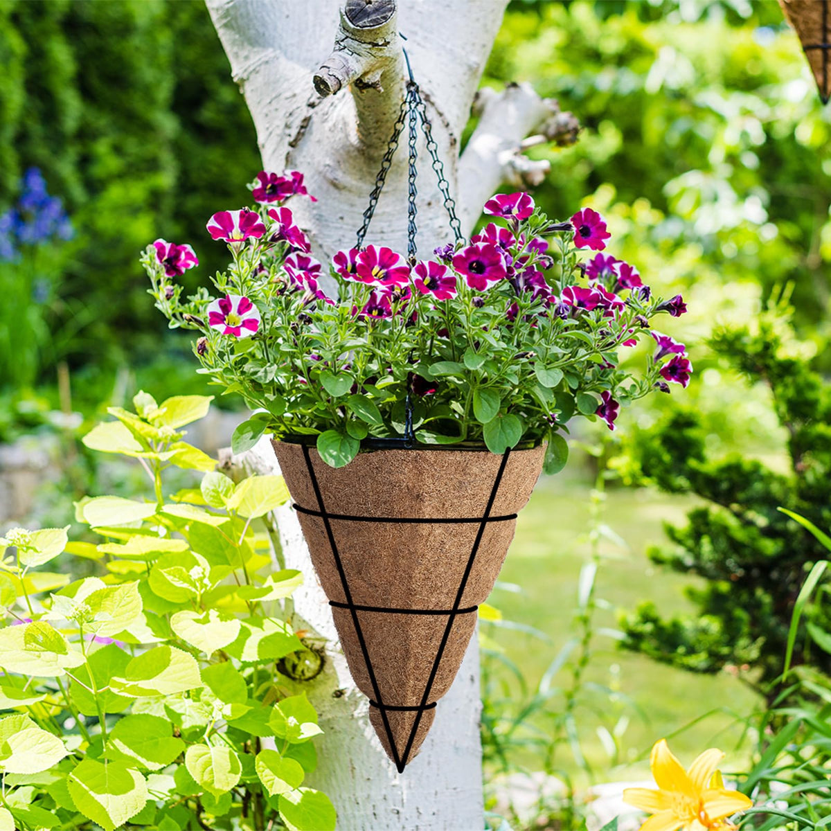BreezeHug breathable coconut liner supports healthy plant growth outdoors.