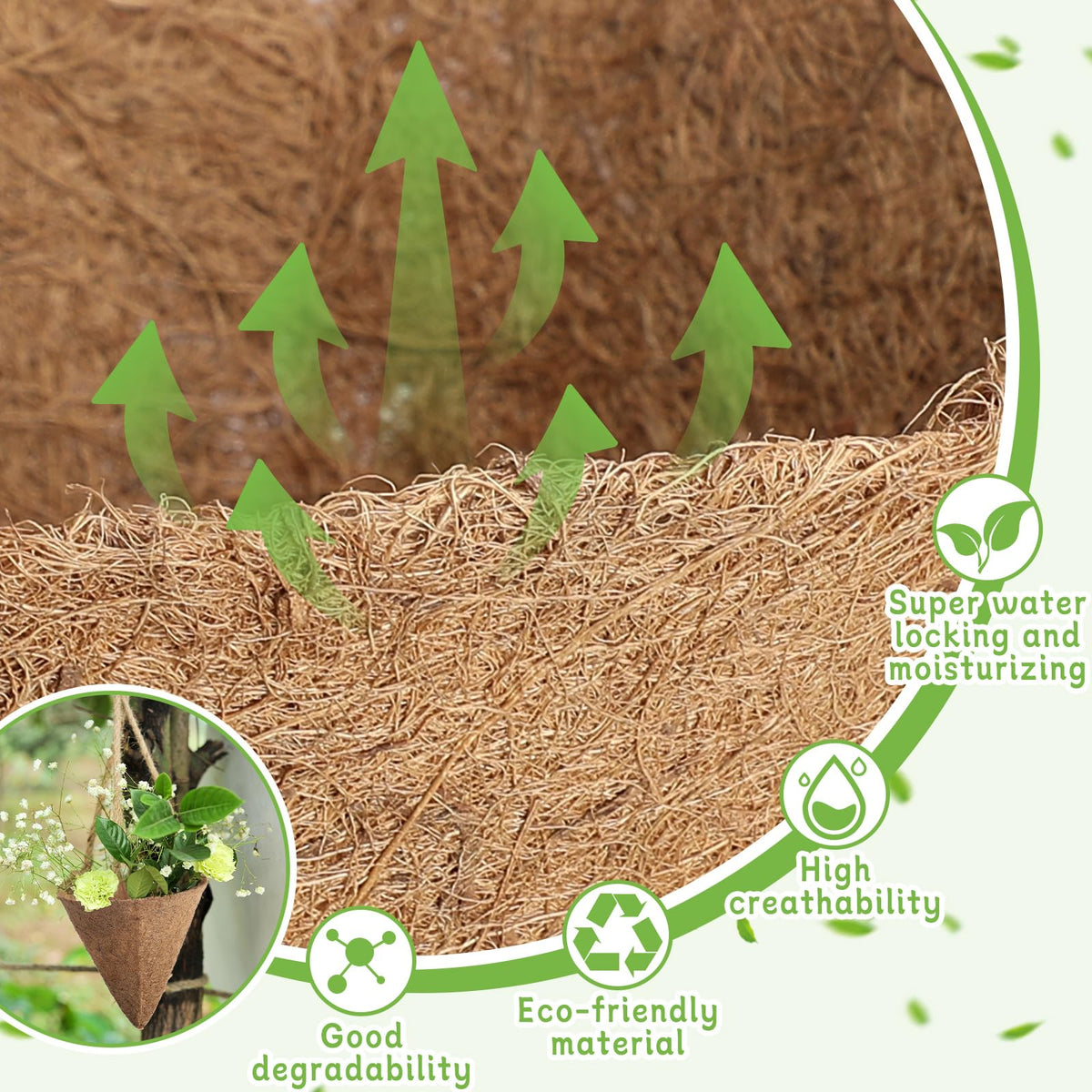 BreezeHug versatile liner for indoor and outdoor garden arrangements.