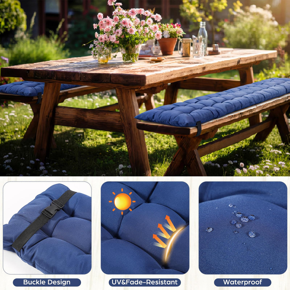 BreezeHug tufted edges add a durable, stylish look to benches.