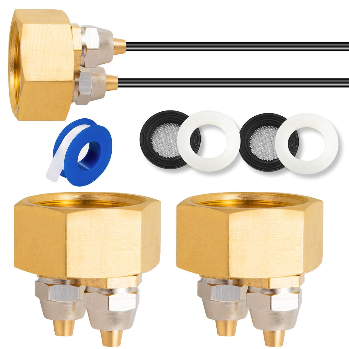 Breezliy brass adapter with 3/4 inch female to 1/4 inch tubing barbed lock for drip irrigation.
