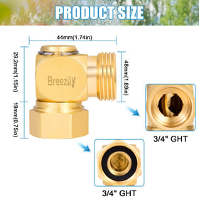 Breezliy brass hose elbow with swivel for smooth 360-degree alignment.