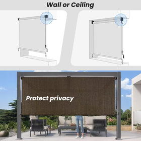 Breezombra UV-blocking shade reduces glare outdoors.