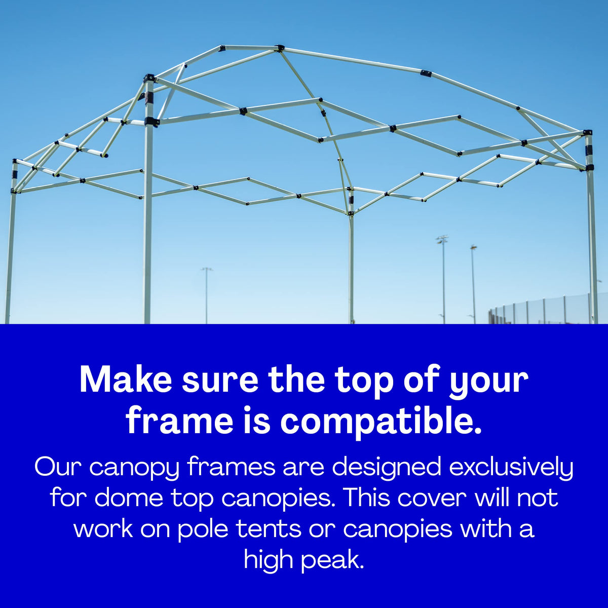 Breezy and Company canopy top fits standard frames for a secure setup.