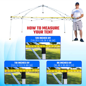 Breezy and Company 96 UV canopy top creates cool shade for 8x8 setups.