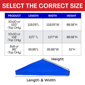 Breezy and Company blue canopy top uses water-resistant fabric for protection.