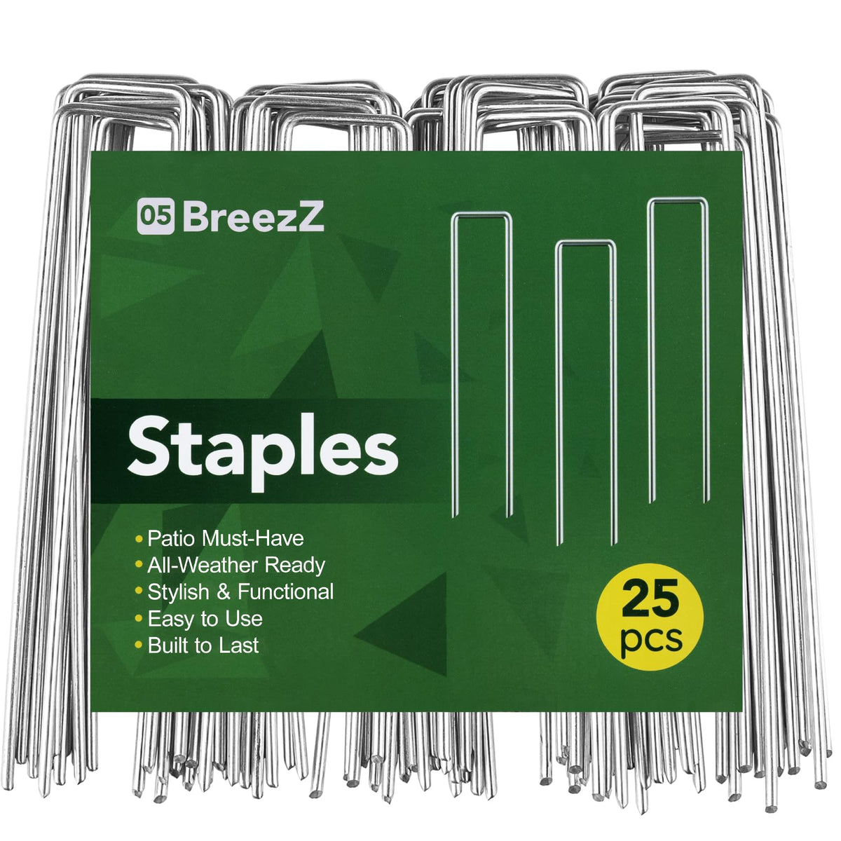 Breezz garden staples 6-inch 12-gauge secure weed barriers with rust resistance