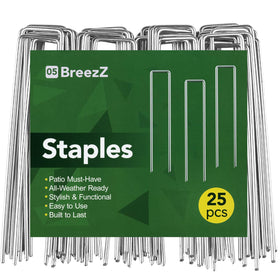 Breezz garden staples 6-inch 12-gauge secure weed barriers with rust resistance