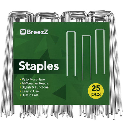 Breezz garden staples 6-inch 12-gauge secure weed barriers with rust resistance