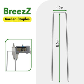 Breezz garden staples weed-barrier anchors ensure stable installation on soil