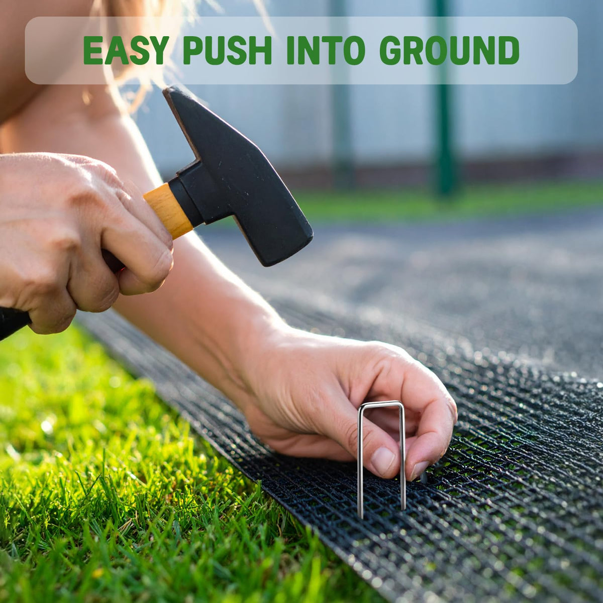 Breezz garden staples yard-fabric stakes help secure landscape fabric