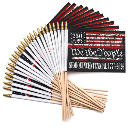 Breling 250th anniversary flag on a stick, 4x6 inches, ideal for celebrations.