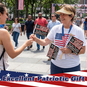 Breling double-sided flag print visible from both sides at events.