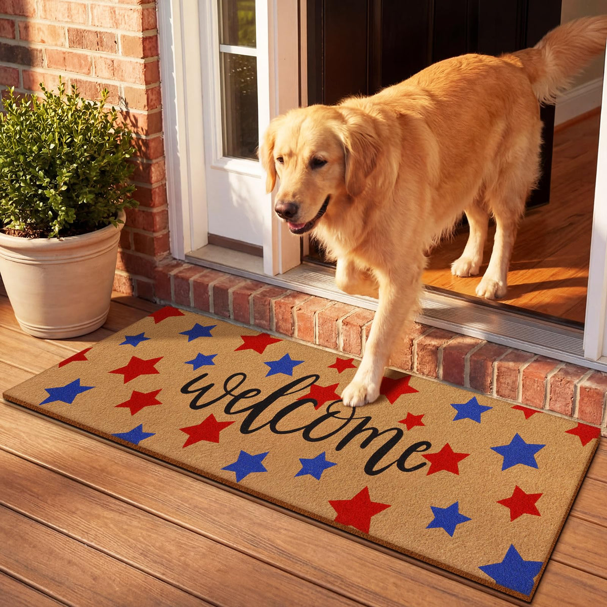 Breling front door mat made from durable coir with non-slip backing