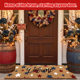 Breling gift-ready patriotic welcome mat makes a thoughtful present for loved ones.