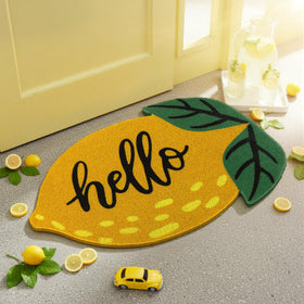 Breling outdoor lemon mat sun-resistant faux coir texture maintains color