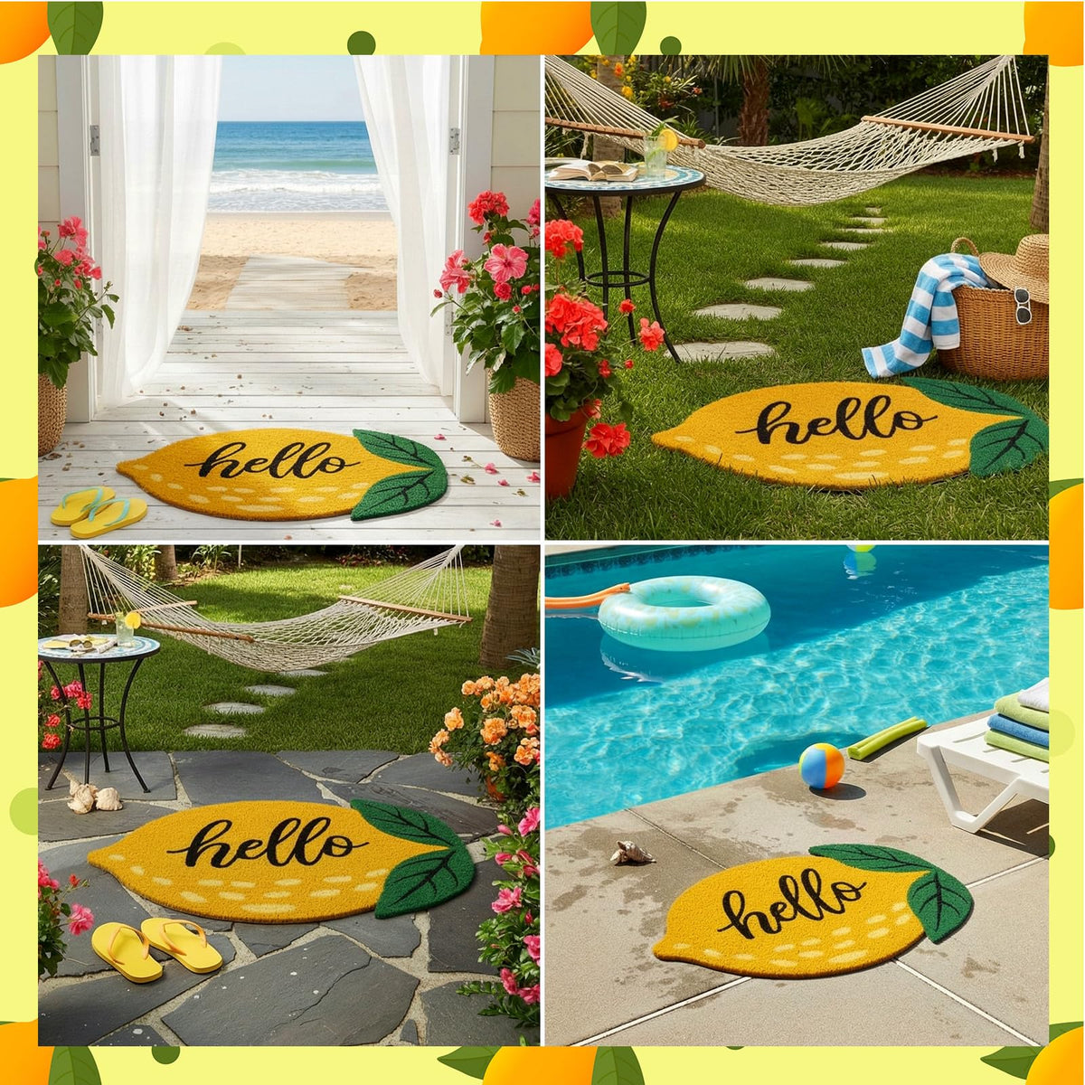 Breling front porch mat catches sand and leaves at the doorway