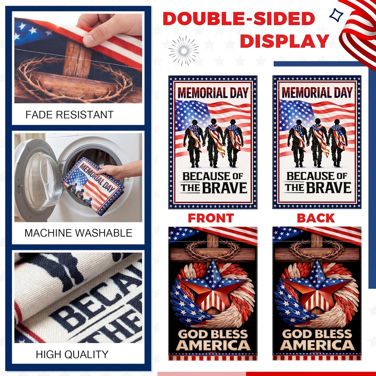 Breling patriotic garden flag set offers versatile outdoor decor for summer holidays