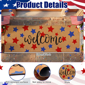 Breling patriotic welcome mat features red, white, and blue stars for holidays