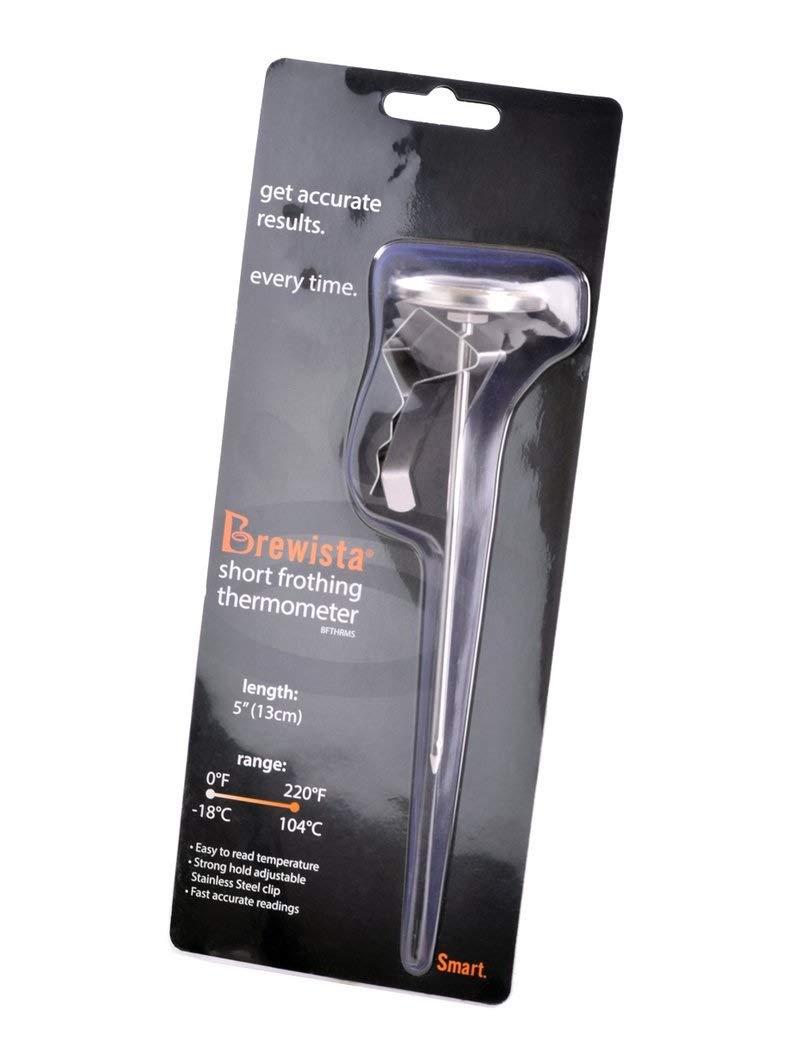 Brewista 5-inch stem thermometer: fits up to 32 oz pitchers for latte art.