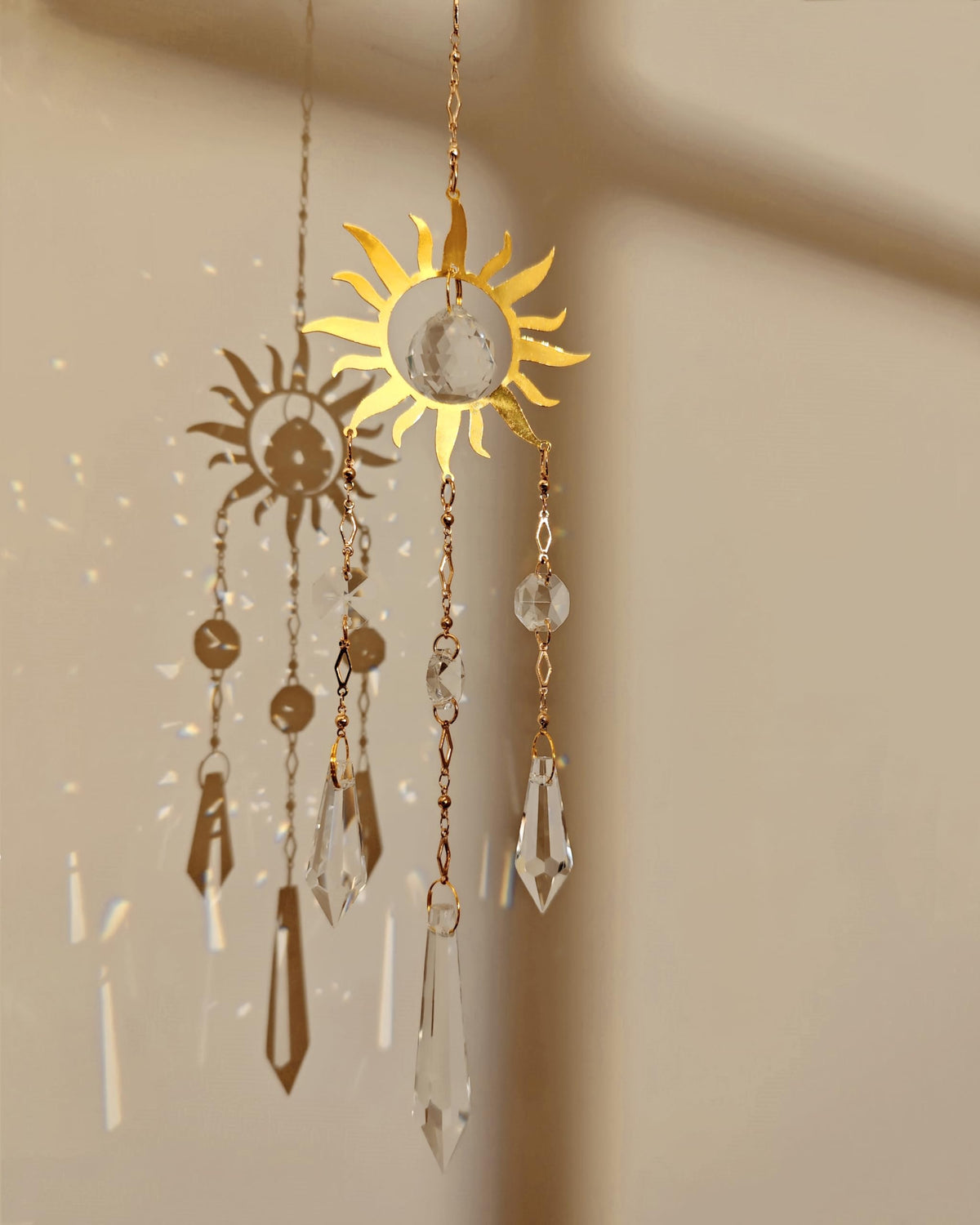 Brezalysia Crystal Suncatcher Window Prism creates gentle rainbows in sunlight.