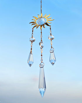 Brezalysia Windchime-Style Crystal hangs with breeze for subtle ambience.
