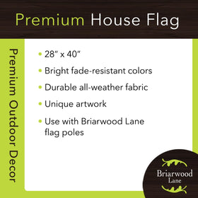 Briarwood Lane double-sided floral flag shows art on both sides for versatile viewing.