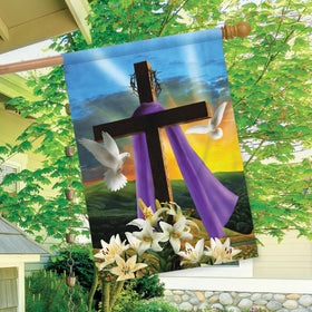 Briarwood Lane Easter Sunrise flag close-up highlights original artwork and color depth.