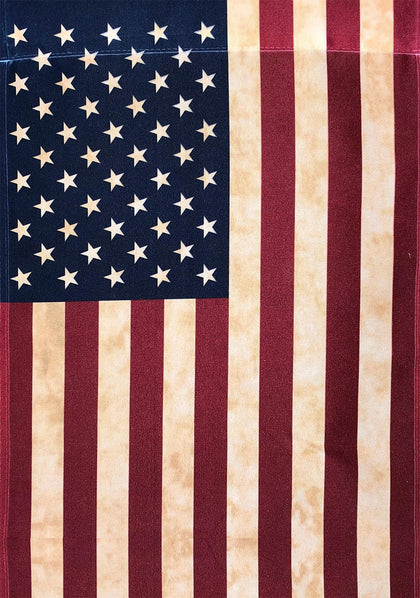 Briarwood Lane Tea Stained American Flag front view with vibrant colors