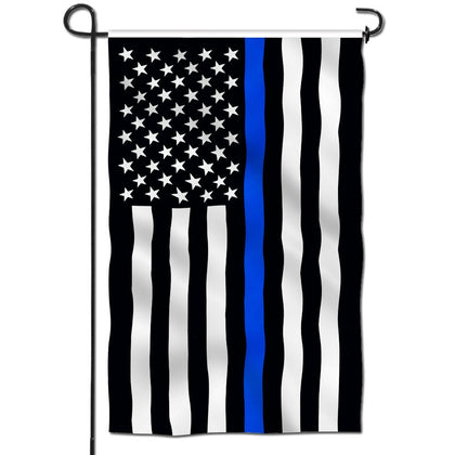 Briarwood Lane Thin Blue Line flag with applique for durable patriotic garden display