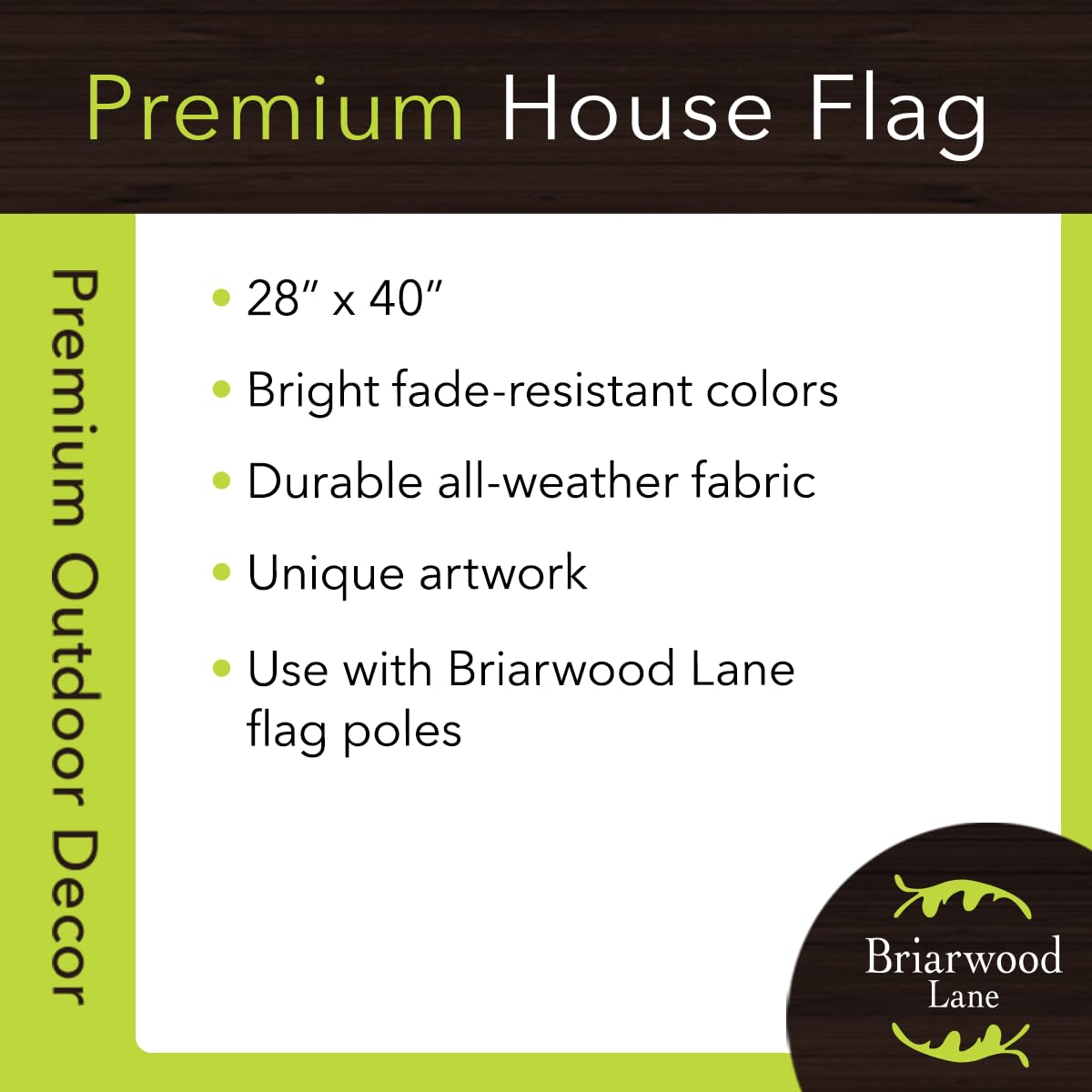 Briarwood Lane flag outdoors shows bright colors with fade-resistant polyester.