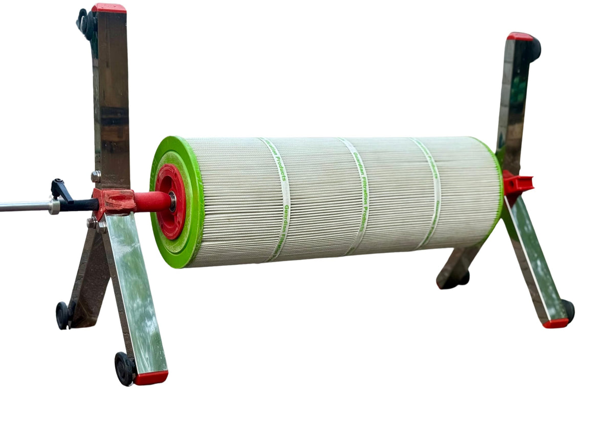 Bridge Cutters on-site filter cleaning stand ready for maintenance tasks.