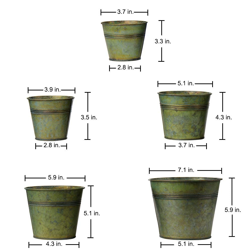 Briful 3.7-inch galvanized planter for compact succulents and herbs.