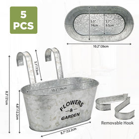 Briful oval galvanized planter showing durable metal construction for outdoor use