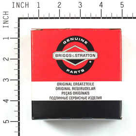 Briggs and Stratton OEM label on filter confirms authentic part
