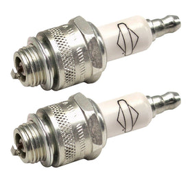 Briggs and Stratton spark plugs ready for installation beside packaging.